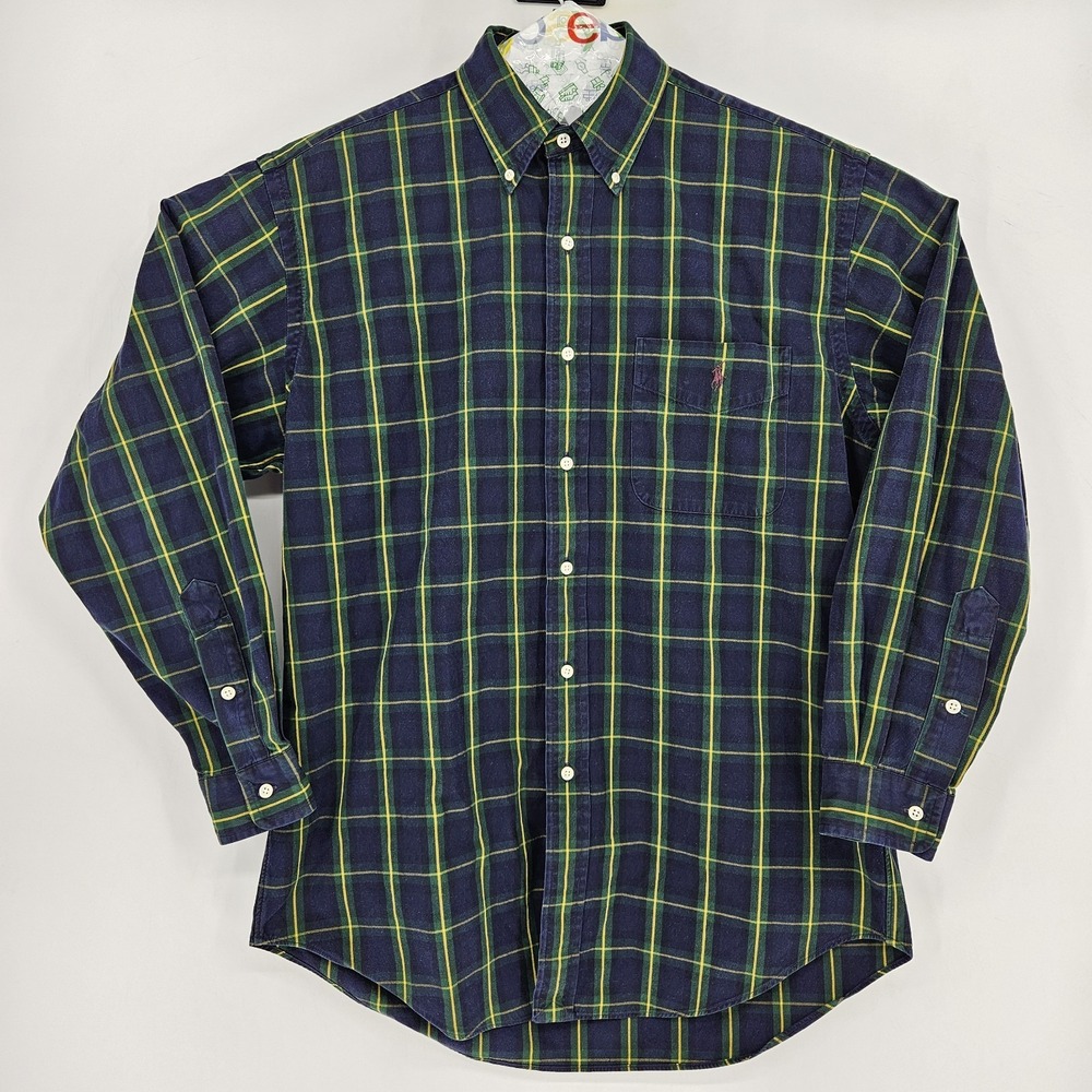 Ralph Lauren Shirt Mens Medium Button Down Plaid Long Sleeve M Casual Preppy